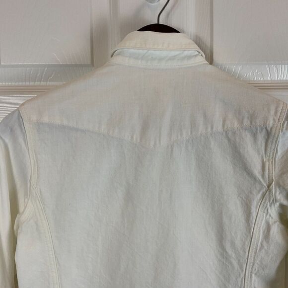 Rag And Bone Corbet Button Up Jean Shirt XS Vintage White Pearl Snaps Western N1 - Picture 8 of 12